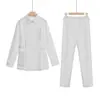 Cárdigan estampado cuello inferior ropa de enfermera Hospital doctor traje de manga larga con abertura ropa de trabajo de invierno ropa de belleza
