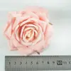 R Cabezas de Flor de Rosa Artificial con Borde Rizado para Sombreros, Cabezas de Flor Falsas, Pinzas para el Cabello de Rosa, Cabezas de Flor de Seda, Pared Pequeña de Flores de Rosa