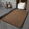 Alfombra de Piso para Baño Tejida de Lino Entrada del Lavabo Alfombra Absorbente de Agua Entrada del Inodoro Alfombra Antideslizante Suministro Directo del Fabricante