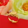 Anillo de Flor Pequeña para Mujer de Oro Arena de Vietnam Tienda de Oro con Brillo Mismo Anillo Mariposa Anillo Suelto Joyería de Latón Dorado Galvanizado