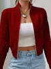Nuevo cárdigan de punto con cremallera corta para mujer, otoño/invierno 2026, superventas transfronterizo, abrigo corto versátil con cuello alto