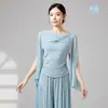 Nuevo conjunto de práctica de danza clásica para mujer con top tipo chal e inserciones de malla para entrenamiento diario de danza moderna