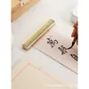 Qianli Jiangshan Latón Sólido Pueblo Regla Pincel Creativo Caligrafía Pequeño Script Regular Fino Dorado Pincel Especial para Escribir Caracteres Prensa Libro Prensa Papel