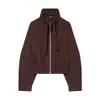 Chaqueta Casual Elegante de Moda 2026 Estilo Europeo y Americano Transfronterizo para Mujer con Cuello Alto y Cordón Holgado 1336927