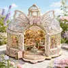 Pintura com Diamantes Montagem em Madeira Enfeites Artesanais DIY Decoração de Mini Cena de Mesa Novo Presente Criativo