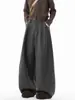 Pantalones de Lana Grises Retro para Hombres y Mujeres, Pantalones de Traje Sueltos de Pierna Ancha para Otoño e Invierno, Pantalones Casuales Rectos Scimitar de Largo Completo