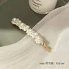 Presilha de Cabelo Pequena Exquisita para Mulheres com Pérolas e Strass, Nova Mini Presilha Lateral para Franja, Presilha de Tubarão para Meio Preso, Grampo de Cabelo, Acessório de Cabelo