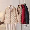 2024 plus size feminino outono e inverno nova irmã gorda simples lapela solta leve algodão-acolchoado casaco 200kg casaco 5197