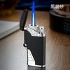 Isqueiro reto à prova de vento criativo de metal de alto valor de cor isqueiro inflável de chama azul isqueiro para cigarro presente transfronteiriço