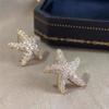 Brincos de Estrela do Mar Personalidade Transfronteiriça Diamante Completo Próxima Parada Partida Brincos de Estrelas Coringa Simples Estrelas de Alta Qualidade