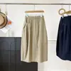 Saia casual feminina de verão nova, elástica, cintura alta, comprimento médio, moda simples, solta 13200