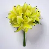Envío Directo de Fábrica de Flores Artificiales, Set Premium Transfronterizo de Flores Falsas con 10 Cabezas de Lirios Yadan para Bodas de Hotel y Ramos de Novia