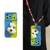 Capa de Pelúcia Fofa de Cachorro Desenho Animado Maçã Verde para iPhone 18 Pro Max com Alça para iPhone 17/16/15 Capa de Telefone Macia