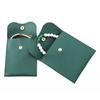 Bolsa para Joyería de Cuero PU con Acabado de Alta Gama, Bolsa con Cierre de Presión Curvo, Bolsa para Anillos, Bolsa de Almacenamiento para Joyería de Collares, Venta al por Mayor de Fábrica
