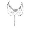 Colar de Estilo Novo com Diamantes Brilhantes, Personalidade Exagerada, Estrela, Multicamadas para Mulheres, Moda de Alto Padrão, Luxo Leve, Colar Requintado e Versátil