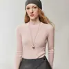 Suéter 100% cashmere puro, nova coleção outono/inverno 2026, blusa de gola alta básica feminina, doce e estilosa, corte justo e que valoriza a silhueta