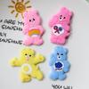 Parche de película suave para teléfono móvil con forma de oso arcoíris, material decorativo para bricolaje, horquillas, joyas, agujeros, zapatillas, hebillas, accesorios