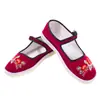 Zapatos de tela Hanfu tradicionales chinos étnicos para mujer estilo Pekín antiguo bordados de fénix colorido con suelas de goma antideslizantes para bailar en la plaza