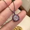 Transmissão ao Vivo Popular Octogonal Corte Milênio Rosa Azul Oceano Pingente Anel de Diamante de Alto Carbono Inlaid Conjunto de Brincos Rosa Vermelho Preto Ouro