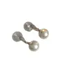 Zhao Lusi Xu Yan Pendientes Plata Gota de Agua Perla Clip para Oreja Bobina de Mosquitos Disco Sin Perforar Moda Versátil para Viaje de Negocios para Mujeres