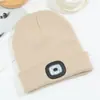 Gorro de Punto con Luz LED para Calidez e Iluminación, Gorro de Lana para Ciclismo Nocturno al Aire Libre, Gorro de Pesca y Montañismo con Luz