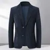 Blazer casual de chenilla para hombre, estilo grueso otoño/invierno, traje de dos botones, prenda exterior para hombres de mediana edad, en stock