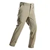 Calças Táticas Softshell de Algodão à Prova de Vento para Outono e Inverno Três em Um Quentes Camufladas com Forro de Fleece para Homens Personalizáveis Transfronteiriços