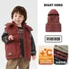 Colete Casual com Capuz de Algodão Estilo Europeu para Meninos Inverno 2026 Nova Roupa Infantil Roupa para Crianças Pequenas Bebês