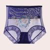 Ropa Interior Sexy de Encaje de Cintura Alta para Mujer Abdominal Levanta Caderas Malla Transpirable Calzoncillos para Mujer Ahuecados Antibacterianos Talla Grande Cuatro Estaciones