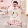 Pijama Infantil, Ropa de Verano Fina de Algodón para Niñas con Aire Acondicionado, Modelo 2026 Conjunto de Dos Piezas Casual de Manga Corta para Casa