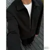 Camisa polo de imitación de dos piezas de color liso minimalista estilo americano para el otoño de 2026, top de manga larga con media cremallera de alta gama para hombre