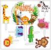 Decoração de bolo de cozimento Bandeira Changjin Veado Leão Tropical Animal Planta Decoração de bolo Bandeira Cartão Plug-in