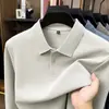 Lã + Linho2026 Camiseta Básica Multicor de Manga Longa Masculina, Novo Estilo de Outono para o Papai