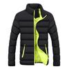 2021 Invierno nuevo chaqueta acolchada de algodón para hombre chaqueta acolchada de algodón para hombre comercio exterior chaqueta acolchada de algodón para hombre chaqueta acolchada de algodón con cuello alto de color sólido engrosada para hombre