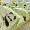 13372ins Juego de Cuatro Piezas Estampado 100% Algodón Juego de Tres Piezas 100% Algodón para Dormitorio de Estudiantes Persona Doble Funda Nórdica Floral Ropa de Cama