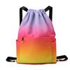 Mochila com Cordão para Mulheres, Bolsa com Cordão Esportiva Dobrável para Armazenamento, Bolsa Casual de Basquete em Cor Degradê, Dobrável e Portátil