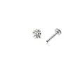 Aleación de Titanio F136 Uña de Labio Chica Picante Base Plana Circón 5A Espiral Interno Pendientes para Nariz Joyería para Perforación Super Brillante Nicho
