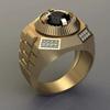 Anillo de hip hop Sanjie jewelry exclusivo transfronterizo europeo y americano, imitación de diamante negro, oro de 18 quilates, nueva joyería, ventas directas de fábrica