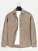 Camisa de trabajo de algodón puro con doble bolsillo, manga larga, casual, corte holgado, chaqueta de trabajo, duradera y resistente al desgaste, estilo primavera y otoño, camisa con cuello