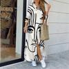 EBay Aliexpress 2022 Primavera y Otoño Nueva Moda para Mujer Camisa Estampada de Manga Larga Falda Vestido Largo Posicionamiento Flor
