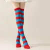 Medias Medias Transfronterizas Medias de Tres Rayas Tubo Largo Calcetines por Encima de la Rodilla Estilo Académico Baile de Actuación Calcetines de Algodón para Mujer