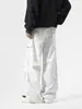 Pantalones de Trabajo Retro Estilo Americano Tie-Dye para Hombre Primavera Otoño Invierno High Street Pierna Ancha Pantalones Paracaídas Marca de Moda Plisados Sucios Casuales