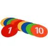 Equipo de Entrenamiento de Fútbol de Disco Plano de 30 cm Set de Discos Marcadores Adhesivos de Piso con Marcadores Numéricos Pegatinas Planas