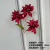 Série vermelha flores artificiais decoração de haste única flores de seda bolas de flores para corredor ornamentos flores de mesa materiais de arte floral restaurante ao ar livre casamento