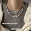 Collar de Perlas Diseño Estilo Coreano, Lujo Ligero, Nicho, Sensación de Alta Gama, No se Desvanece, Elegante Cadena para Clavícula de Acero de Titanio