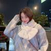 Bufanda Cruzada de Peluche Nueva Estilo Coreano Dongdaemun para Mujeres Perezosas Invierno Estilo K Versátil Calentador de Cuello Peludo Bufanda