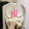 Y2430# top de manga larga de terciopelo con cuello medio alto para otoño e invierno de niñas, nuevo para niños, cálido, dulce, casual, camiseta básica, moderno