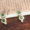 9231 Jadeíta Birmana Natural Verde Hielo Estilo Retro Nacional Pendientes Nuevo Estilo Chino Elegante Diversidad Cabello Uno