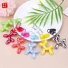 Chaveiro de Balão de Gelatina em Formato de Coração Cachorro Criativo Fofo Pingente de Filhote Colorido Dopamina Decoração Versátil para Bolsas e Celulares