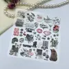 Nueva colección estética de dibujos animados dorada y roja de seis pegatinas en relieve para journaling, decoración de fundas de teléfono y materiales de bricolaje